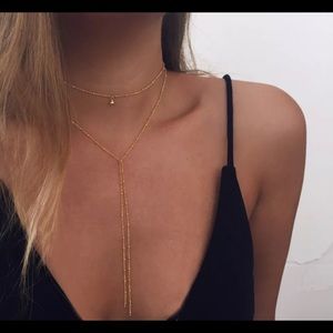 Double layer knot necklace